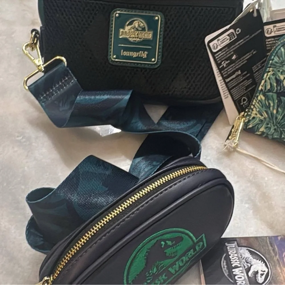 Loungefly Jurassic World Velociraptor Palm Mini backpack, Wallet, & Sling Bag